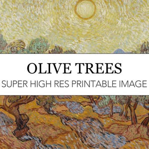 Olive Trees Van Gogh Printable Digital Print // Olive Trees Painting // High Res Image Download // Vincent Van Gogh Landscape Wall Art Decor