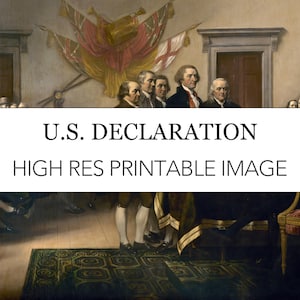US Declaration of Independence Digital Print // John Trumbull High Res Image Download // United States  Declaration of Independence Capitol