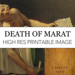 Death of Marat Digital Print // Jacques-Louis David Printable High Res Painting // The Death of Marat Poster // Jacques Louis David Prints