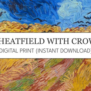 Wheatfield with Crows Digital Print // Vincent van Gogh Landscape Painting Wheatfield with Crows // Digital Instant Download High Res Print