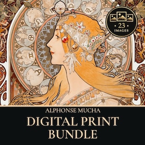 Alphonse Mucha Image Print Bundle Art Nouveau (Digital Download)
