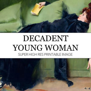 Decadent Young Woman Printable Digital Print // Ramon Casas High Res Image Download Wall Art Painting / Decadent Young Woman After the Dance