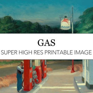 Stampa artistica della stazione di servizio di Edward Hopper: download digitale ad alta risoluzione