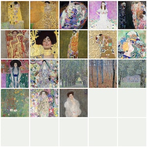 Gustav Klimt 18 Printable Images Bundle // High Res Art Nouveau Jpgs ...