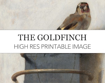 The Goldfinch Fabritius Digital Print // Vintage Bird Printable High Res Image Download // The Goldfinch Carel Fabritius Painting Gold Finch