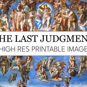 Last Judgment Printable Digital Print // Michelangelo Sistine Chapel Christian High Res Image Download // The Last Judgment Painting