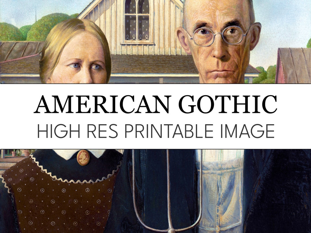 American Gothic Printable Digital Print // Grant Wood High Res Image ...