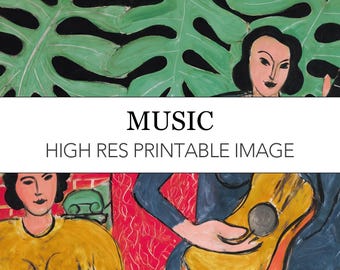 Music Matisse Digital Print // Henri Matisse Printable // La Musique (1939) Painting // High Res Image Download // Music Matisse Wall Art