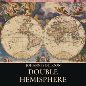May include: A vintage double hemisphere world map titled Orbis Terrarum Nova Et Accuratissima Tabula by Johannes de Loon. The map features two circular projections of the Earth, surrounded by mythological illustrations, clouds, and a central coat of arms.