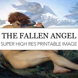 Fallen Angel Digital Print // Alexandre Cabanel Devil Lucifer Image Download // Fallen Angel Print at Home Posters // Fallen Angel Wall Art