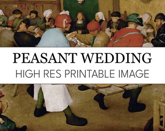Peasant Wedding Printable Digital Print // Pieter Bruegel High Res Image Download // Peasant Wedding Print at Home Posters // Bruegel Elder