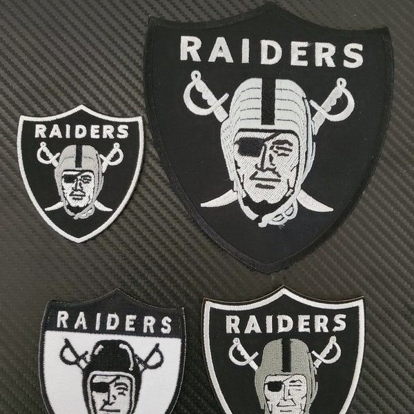 Oakland Raiders Las Vegas Raider Embroirdered Patch Set (4) | Retro Las Vegas Football Collectible | Classic Sports Memorabilia