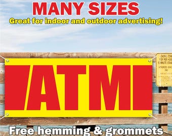 Banner para cajero automático de vinilo o malla, letrero publicitario para interiores y exteriores, efectivo, casa de empeños, financiamiento de préstamos, envío gratuito, ojales, tamaño personalizado.