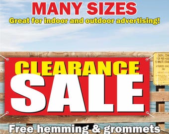 CLEARANCE SALE Banner Vinyl or Mesh, Indoor/Outdoor Advertising Sign, Holidays Discount Shop Custom Phone,Free Shipping,Grommets,Custom Size