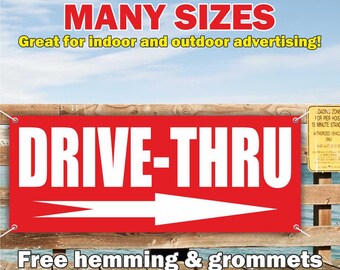Banner para servicio de autoservicio en vinilo o malla, letrero publicitario para interiores y exteriores, flecha direccional a la derecha, bienvenido, envío gratis, ojales, tamaño personalizado.