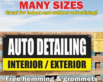 Banner de vinilo o malla para lavado de autos, letrero publicitario para interiores y exteriores, autolavado, servicio automotriz, envío gratis, ojales, tamaño personalizado.
