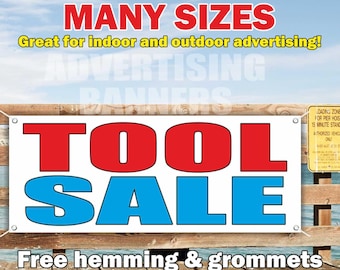 TOOL SALE Banner Vinyl or Mesh, Indoor/Outdoor Advertising Sign, service repair master garage shop, Free Shipping, Grommets, Custom Size