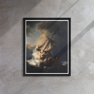 The Storm on the Sea of Galilee by Rembrandt Framed Canvas, Antique artwork, Stolen Artwork in History, Historic artwork, Vintage art