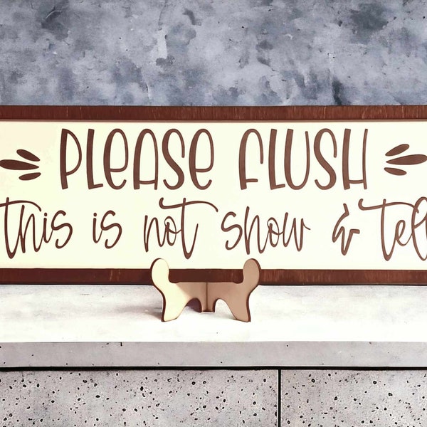 Funny bathroom sign - please flush - bathroom sign - humor bathroom sign - Custom sign - bathroom signs funny - bathroom decor - dorm decor