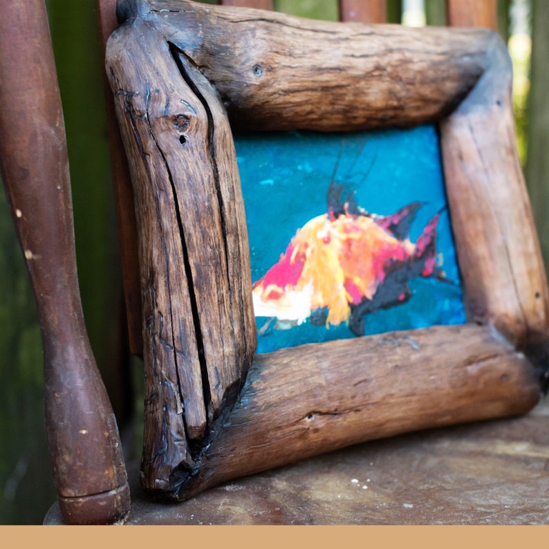 5x7 Frame Beach House Decor Fish Print Driftwood Frame Etsy