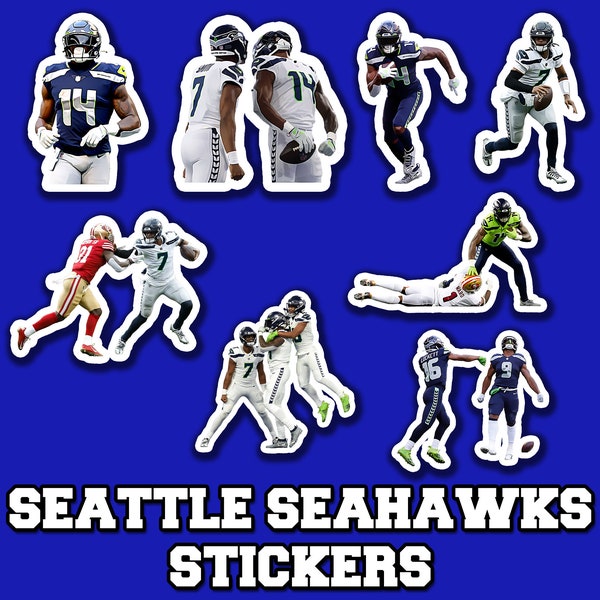 NFL Seattle Seahawks Sticker Bundle Waterproof Seahawks Vinyl Sticker Gift for Seahawk Fans Gifts for Football Fan Gifts