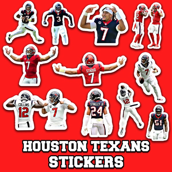 NFL Houston Texans Sticker Bundle Waterproof Texans Vinyl Sticker Gift for Texan Fans Gifts for Football Fan Gifts CJ Stroud Stickers Texans