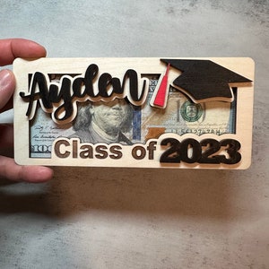 Personalized Graduation Money Gift Holder, Class of 2024 & 2025 Graduation Cash, Customize, 3D**free gift bag**