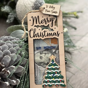 Personalized Ornament Money Gift Holder, Customize, 3D, Christmas