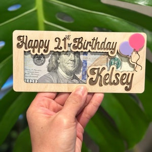 Happy Birthday money card, Personalized money holder, Gifts