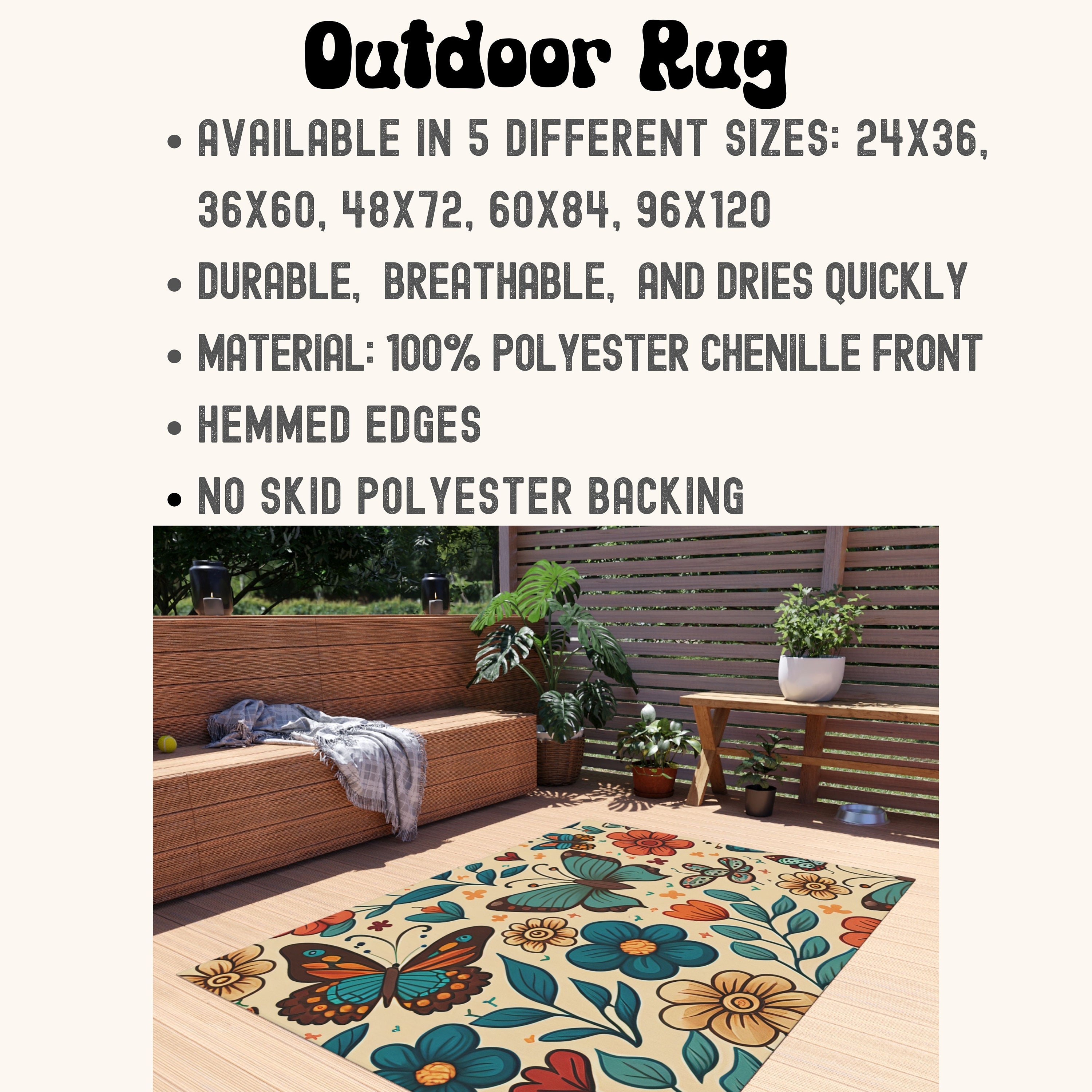 70s Outdoor Camper Rug, RV Accessories, Retro RV Living, Camping ...