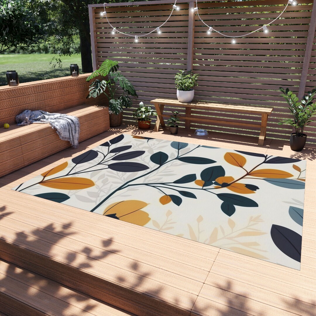 RV Accessories, 70s Outdoor Camper Rug, Retro RV Living, Camping