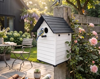 Klassiek vogelhuisje, vogelhuisje voor in de tuin met vintage uitstraling