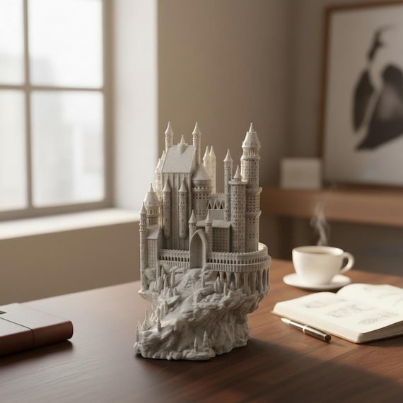 Medieval Castle, Detailed Castle Statue, RPG Table Decor