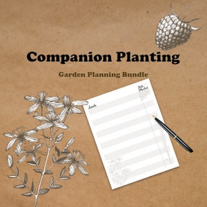 Garden Planner Bundle with Seed Sowing Calendar and Companion Planting Chart, Garden Design, Plot Planner