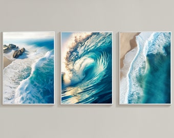 Ocean Printed Set of 3: the Shape of Water Downloadable Prints / Ocean Art Print ...