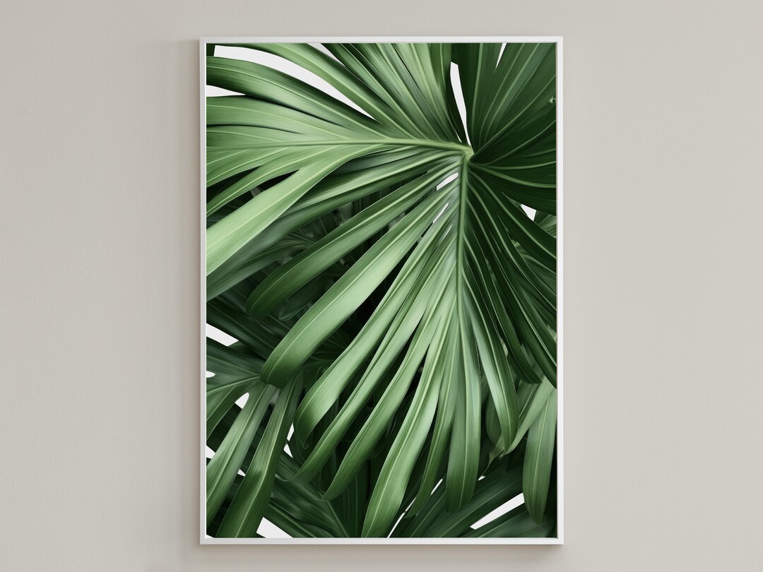 Palm Leaf Printable Wall Art and Digital Download. / Tropical Leaf Art ...