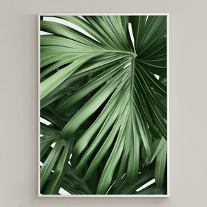 Palm Leaf Printable Wall Art and Digital Download. / Tropical Leaf Art Print / Palms Wall Decor / Large Beach Digital Print