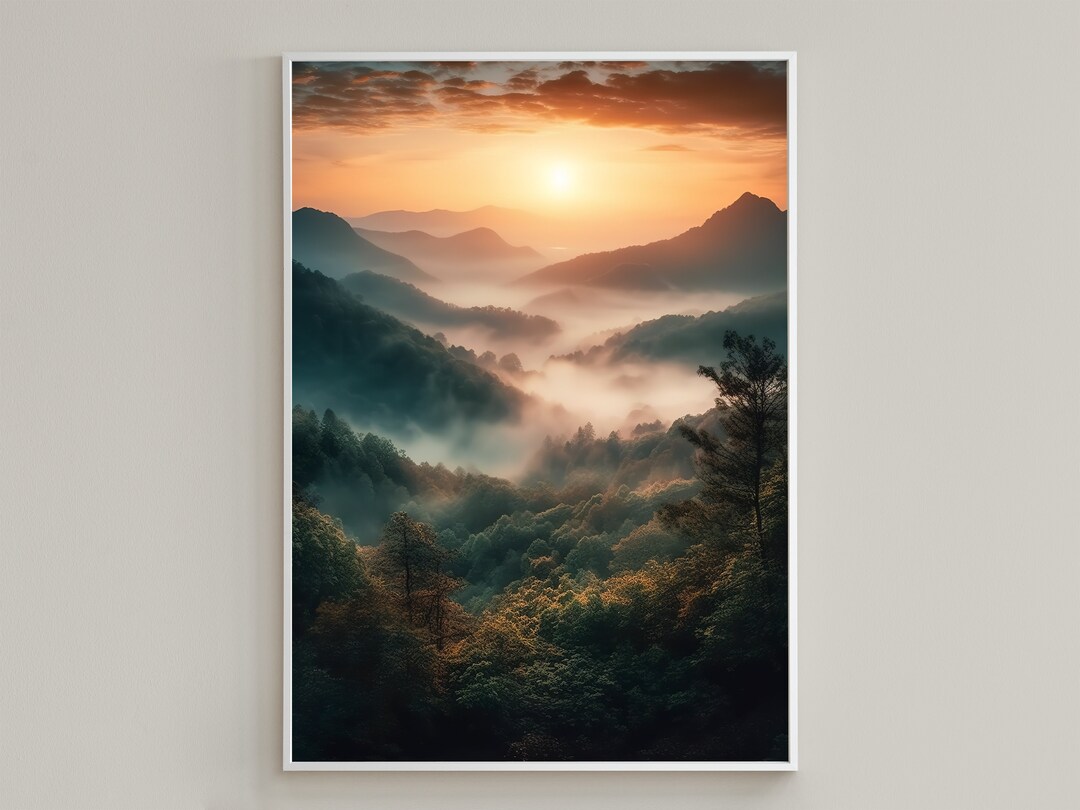 Sunrise at Mountains Landscape Printable Wall Art / Art Print / Wall ...