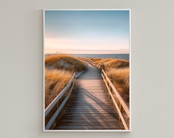 Beach Boardwalk Digital Download / Ocean Print / Waves Art Print / Sunset Dunes / Coastal Printable Wall Art /Sea Digital Print /Home Decor