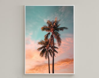 Palm Trees Boho Wall Art  / Palm Print / Art Print / Palms Wall Decor / Printable Wall Art / Beach Digital Print / Digital Download