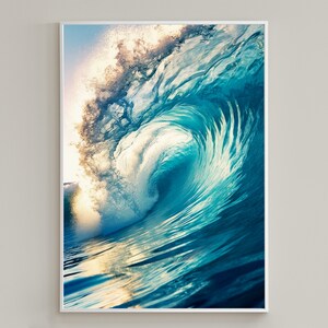 Crushing Ocean Wave Printable Wall Art / Nautical Art Print / Wall Decor / Blue Sea Water / Beach Wall Art /Digital Print/ Digital Download