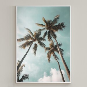Arte de pared imprimible de palmeras / Impresión de palma / Impresión de arte / Decoración de pared imprimible / Arte de pared Boho / Impresión digital de playa / Descarga digital