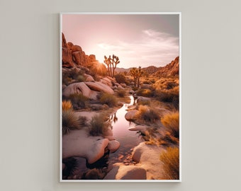Desert Sunset Printable Wall Art / Desert Art Print / Landscape Printable Wall Art / Arizona Digital Print /Boho Wall Decor /Joshua Tree Art