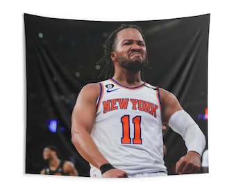 NBA Basketball Tapestry Wall Decor, New York Knicks Jalen Brunson Clutch Art, Sports Fan Gift, Home Wall Hanging, Room Decor, Unique Wall