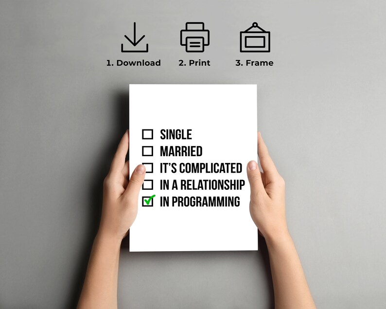 Funny Programmer Gift, Printable Wall Art, Programming Print, Coder ...