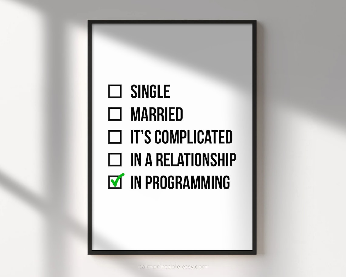 Funny Programmer Gift, Printable Wall Art, Programming Print, Coder ...