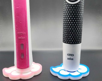 Orbal B Stand Toothbrush Holder with drip tray Adult and Children- 3D Printed - Detachable, Changeable Various shapes and colours,