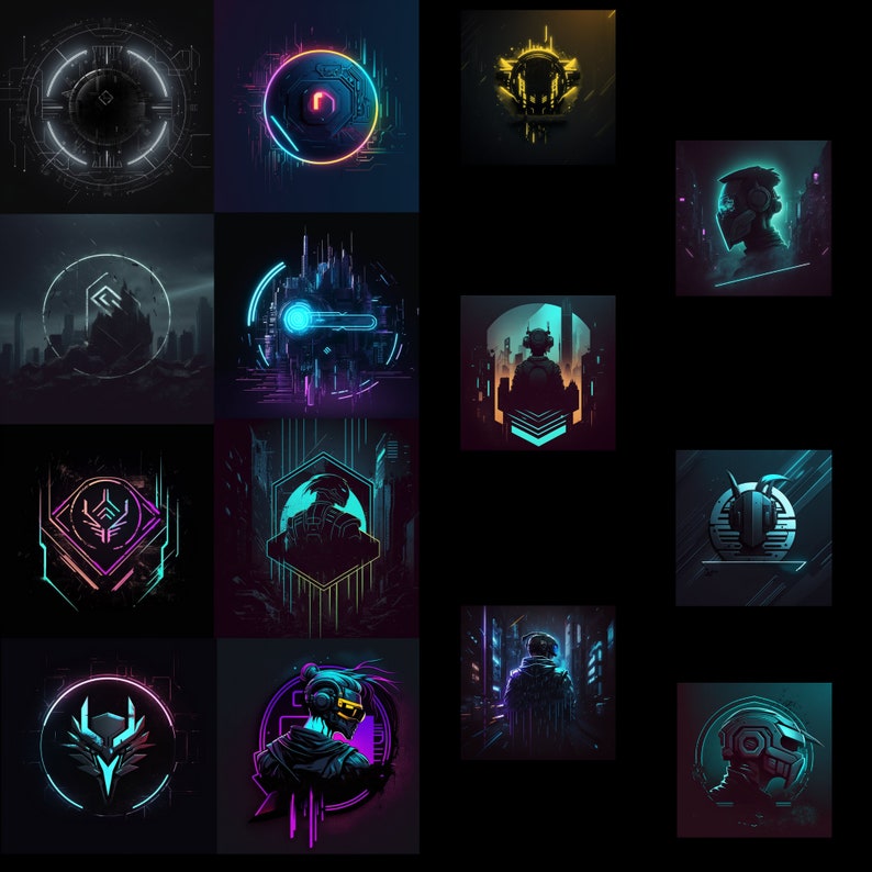 70 Twitch Streamer Logo, DIY Logo Design Template. Cyberpunk Logo, Premade Logo Designs