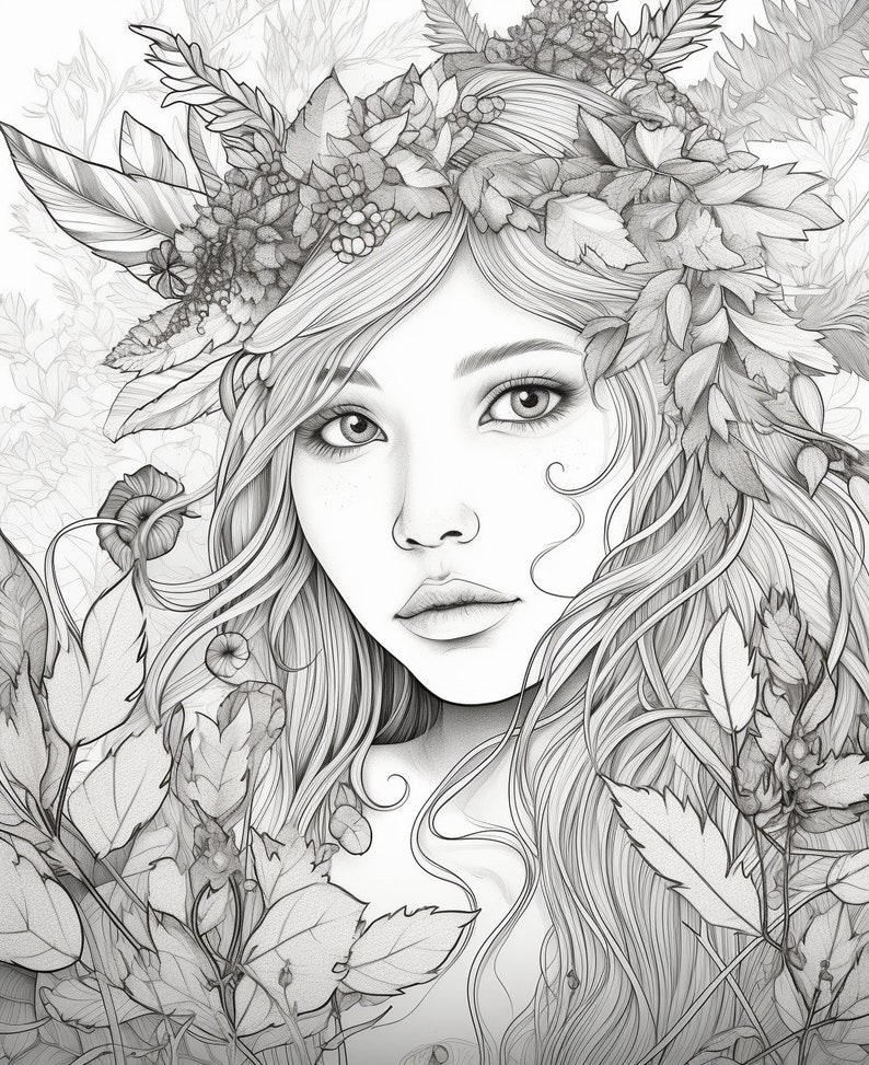 20 Fairy Fantasy Coloring Pages - Adults & Kids - Instant Download ...