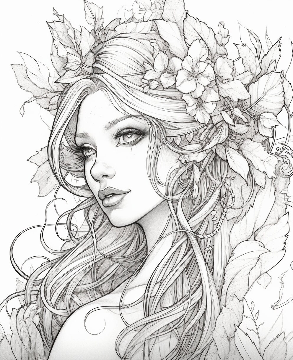 20 Fairy Fantasy Coloring Pages - Adults & Kids - Instant Download ...